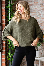 Load image into Gallery viewer, Veveret Round Neck Roll-Up Sweater
