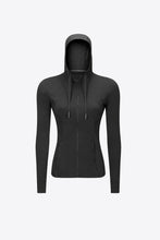 Load image into Gallery viewer, Drawstring Detail Zip Up Sports Jacket with Pockets
