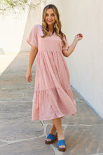 Load image into Gallery viewer, HEYSON Spring Baby Full Size Kimono Sleeve Midi Dress in Peach
