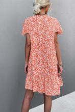 Load image into Gallery viewer, Floral Buttoned V-Neck Flutter Sleeve Dress
