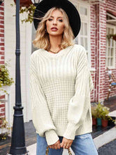 Load image into Gallery viewer, Round Neck Dropped Shoulder Sweater
