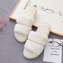 Load image into Gallery viewer, Faux Fur Double Strap Slippers
