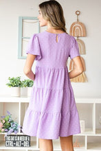 Load image into Gallery viewer, Heimish Full Size Swiss Dot Short Sleeve Tiered Dress
