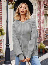 Load image into Gallery viewer, Round Neck Dropped Shoulder Sweater
