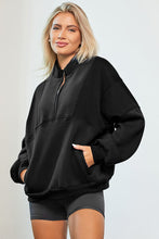 Load image into Gallery viewer, Half Zip Dropped Shoulder Sweatshirt
