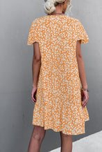 Load image into Gallery viewer, Floral Buttoned V-Neck Flutter Sleeve Dress
