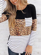 Load image into Gallery viewer, Leopard Striped Long Sleeve T-Shirt
