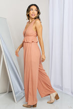 Load image into Gallery viewer, Gilli Sleeveless Wide Leg Peplum Jumpsuit
