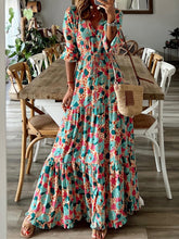 Load image into Gallery viewer, Tassel Printed Three-Quarter Sleeve Dress
