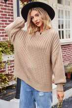 Load image into Gallery viewer, Round Neck Dropped Shoulder Sweater
