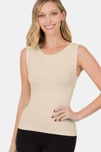 Load image into Gallery viewer, Zenana Round Neck Wide Strap Seamless Tank
