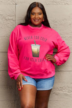 Load image into Gallery viewer, Simply Love Full Size NEVER TOO COLD FOR ICED COFFEE Round Neck Sweatshirt
