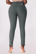 Load image into Gallery viewer, Button Fly Hem Detail Skinny Jeans
