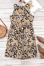Load image into Gallery viewer, Leopard Buttoned Sleeveless Dress
