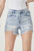 Load image into Gallery viewer, RISEN Star Print Frayed Denim Shorts
