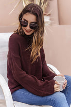 Load image into Gallery viewer, Round Neck Cutout Dropped Shoulder Sweater
