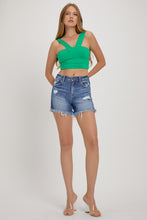 Load image into Gallery viewer, RISEN High Waist Ripped Denim Shorts
