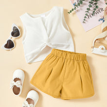 Load image into Gallery viewer, Kids Twist Front Waffle-Knit Tank and Shorts Set
