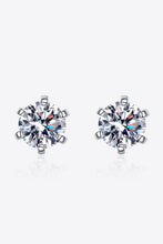 Load image into Gallery viewer, 1 Carat Moissanite Rhodium-Plated Stud Earrings
