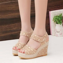 Load image into Gallery viewer, Lace Detail Open Toe High Heel Sandals
